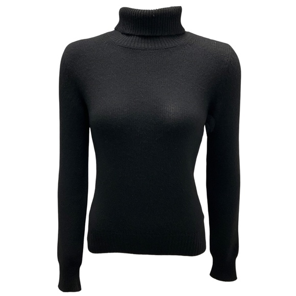 CELINE BLACK CASHMERE KNIT TURTLENECK SWEATER - Picture 1 of 4